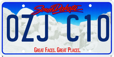 SD license plate 0ZJC10