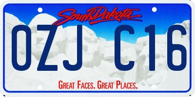 SD license plate 0ZJC16