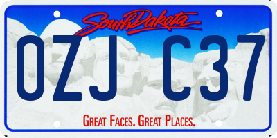 SD license plate 0ZJC37