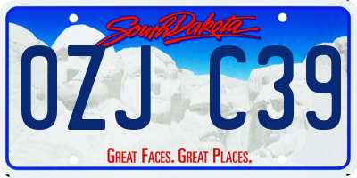 SD license plate 0ZJC39