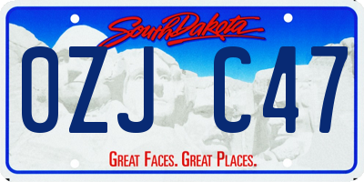 SD license plate 0ZJC47