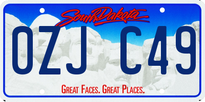 SD license plate 0ZJC49