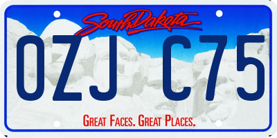 SD license plate 0ZJC75