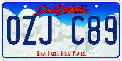 SD license plate 0ZJC89