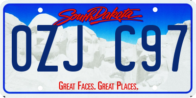 SD license plate 0ZJC97