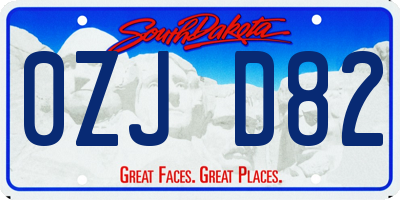 SD license plate 0ZJD82