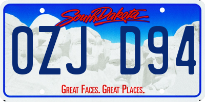 SD license plate 0ZJD94
