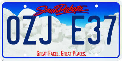 SD license plate 0ZJE37
