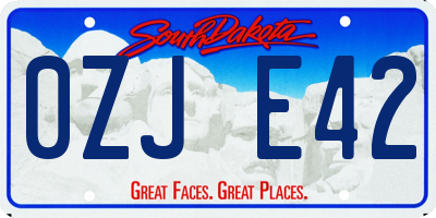 SD license plate 0ZJE42