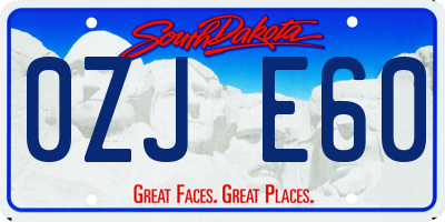 SD license plate 0ZJE60