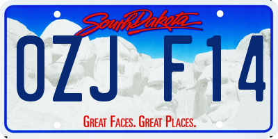 SD license plate 0ZJF14