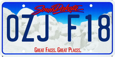 SD license plate 0ZJF18
