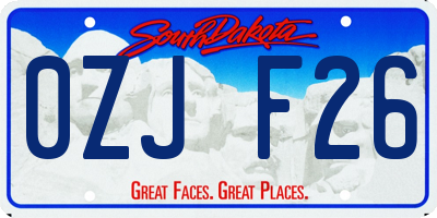 SD license plate 0ZJF26