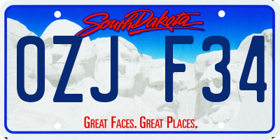 SD license plate 0ZJF34