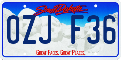 SD license plate 0ZJF36