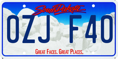 SD license plate 0ZJF40