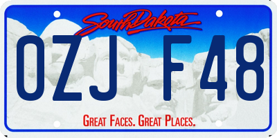 SD license plate 0ZJF48