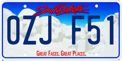 SD license plate 0ZJF51