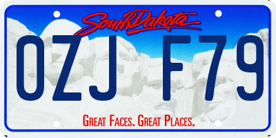 SD license plate 0ZJF79
