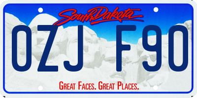 SD license plate 0ZJF90