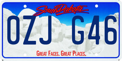 SD license plate 0ZJG46