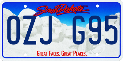 SD license plate 0ZJG95