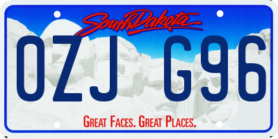 SD license plate 0ZJG96