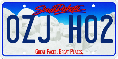 SD license plate 0ZJH02