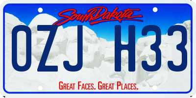 SD license plate 0ZJH33
