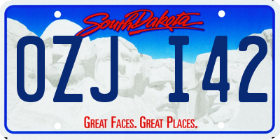 SD license plate 0ZJI42