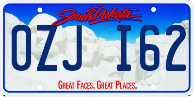 SD license plate 0ZJI62