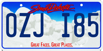 SD license plate 0ZJI85