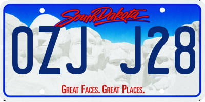 SD license plate 0ZJJ28