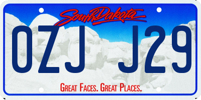 SD license plate 0ZJJ29