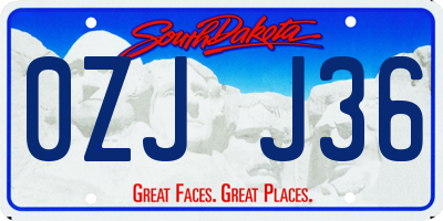 SD license plate 0ZJJ36