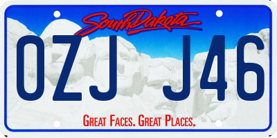 SD license plate 0ZJJ46