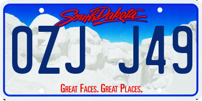 SD license plate 0ZJJ49