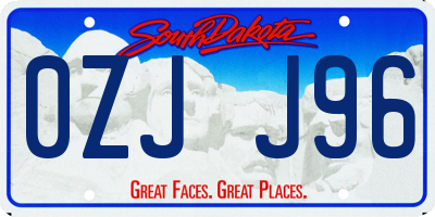 SD license plate 0ZJJ96