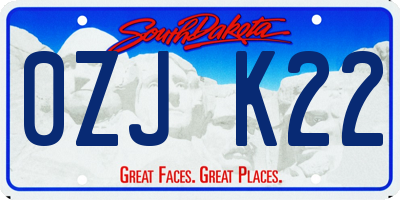 SD license plate 0ZJK22