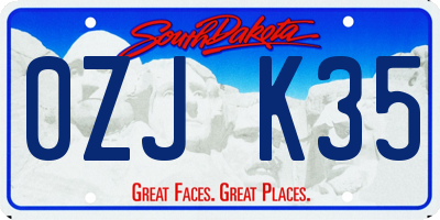 SD license plate 0ZJK35