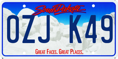 SD license plate 0ZJK49