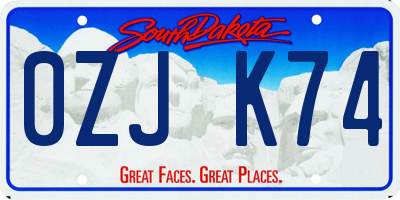 SD license plate 0ZJK74