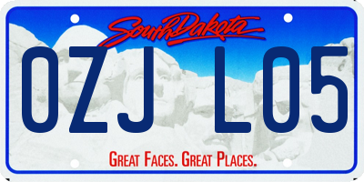 SD license plate 0ZJL05