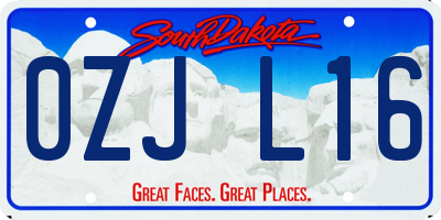 SD license plate 0ZJL16