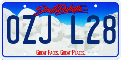 SD license plate 0ZJL28