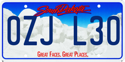 SD license plate 0ZJL30