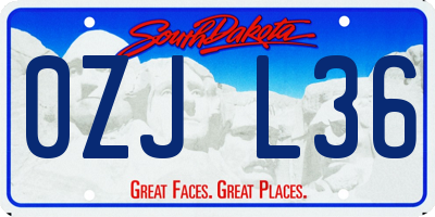 SD license plate 0ZJL36
