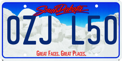 SD license plate 0ZJL50