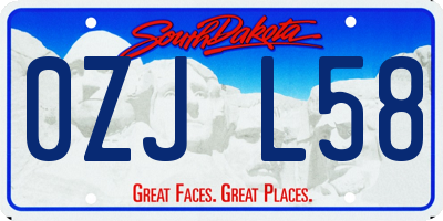 SD license plate 0ZJL58