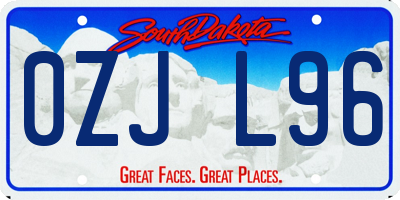SD license plate 0ZJL96